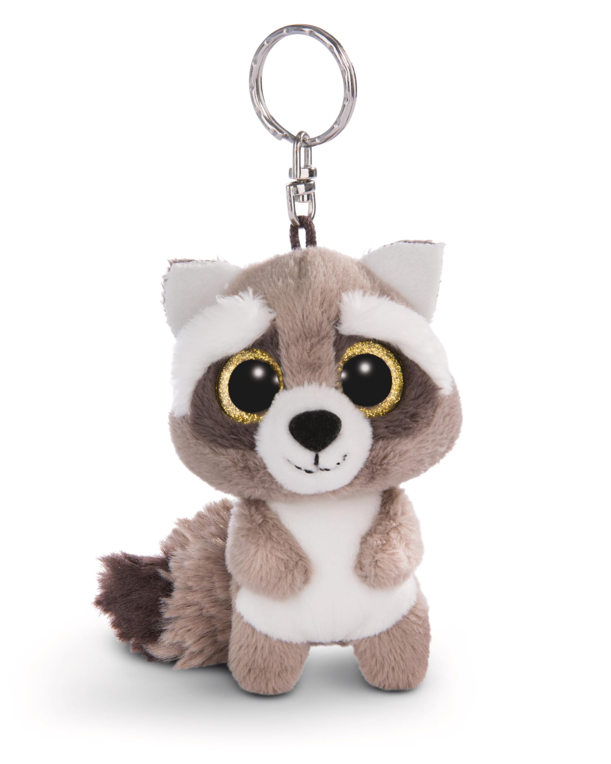 NICI Glubschis: The Original - Glubschis Raccoon Clooney 9 cm - Raccoon Cuddly Toy Pendant with Keyring for Lanyard, Keychain & Key Holder - 45550, Unisex