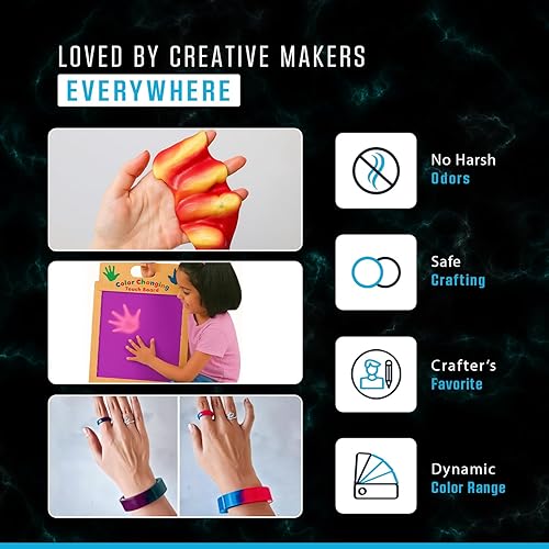 Vista 3 de Art 'N Glow Pigmento termocrómico que cambia de color en polvo, 0.71 onzas, sensible al calor, ideal para arte, manualidades, proyectos de arte