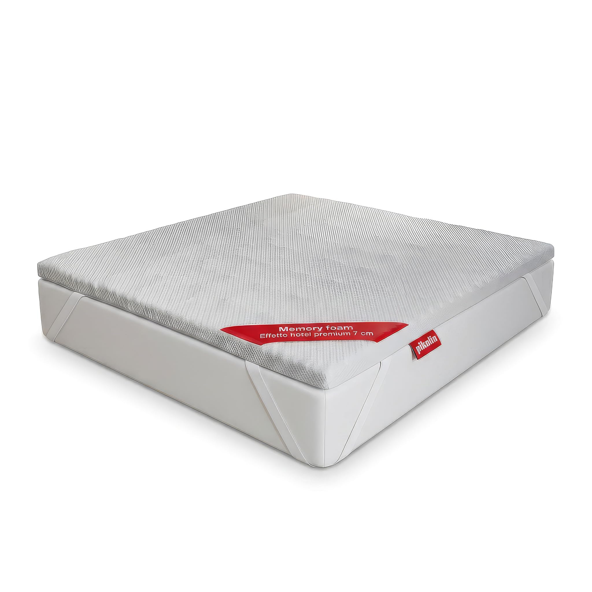 PIKOLIN Topper Singolo 80 x 190 cm Memory Foam Spessore 7 cm - Coprimaterasso da Hotel con Supporto Multizona Adattivo, Sfoderabile e Traspirante