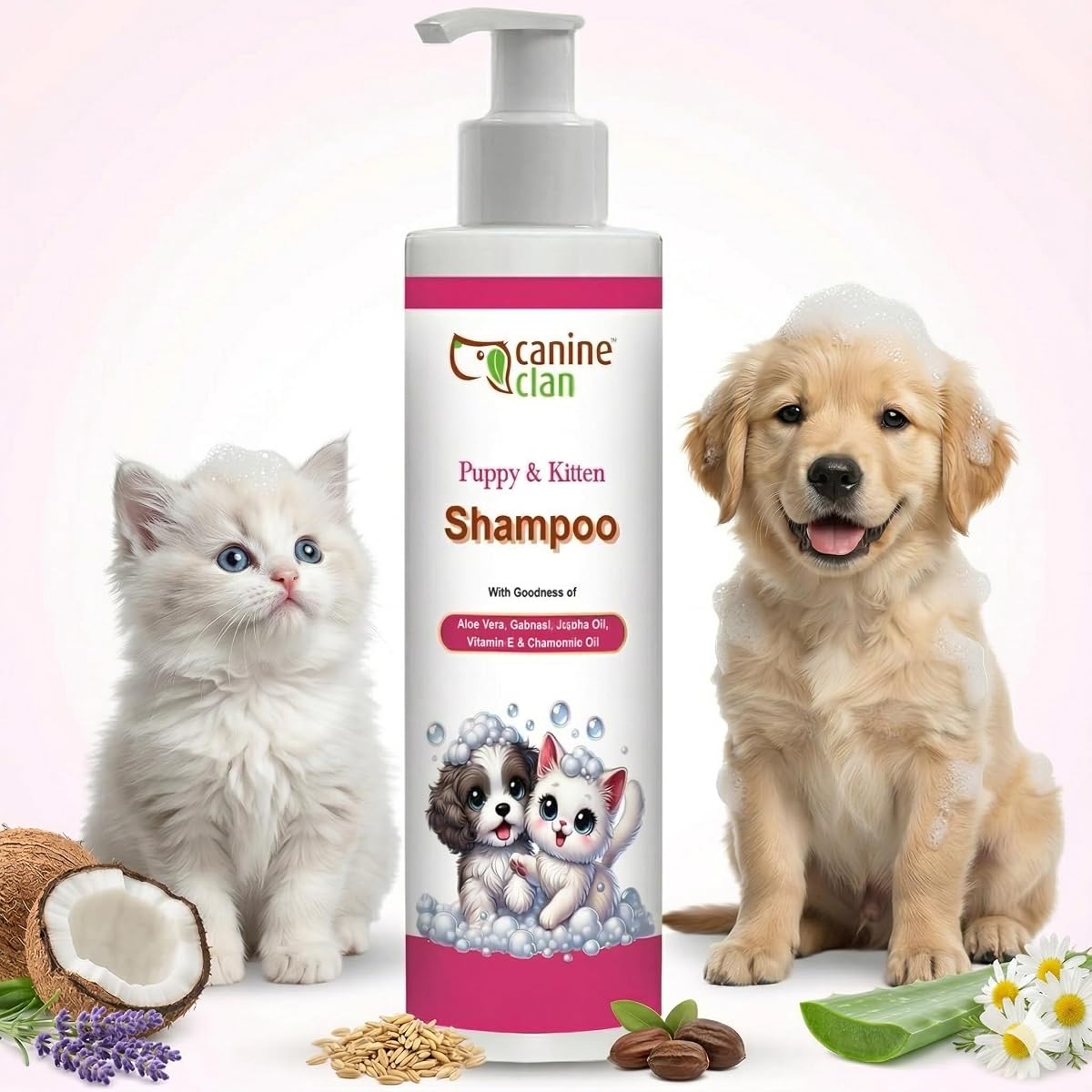 Canine Clan Puppy & Kitten Shampoo for Dogs & Cats | Tear-Free, pH Balanced,