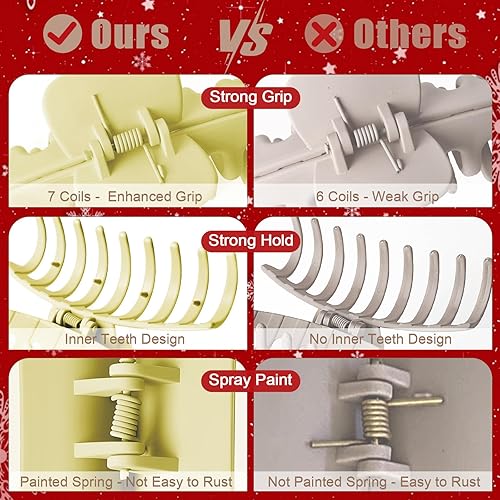 Miniatura 10 de TOCESS Paquete de 8 pinzas grandes para el cabello para mujer, pinzas de garra grandes para cabello fino y rizado, agarre fuerte de los años 90