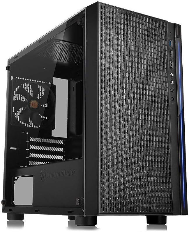 Thermaltake Versa H18 Tempered Glass Black Spcc Micro ATX Gaming Computer Case CA-1J4-00S1WN-01