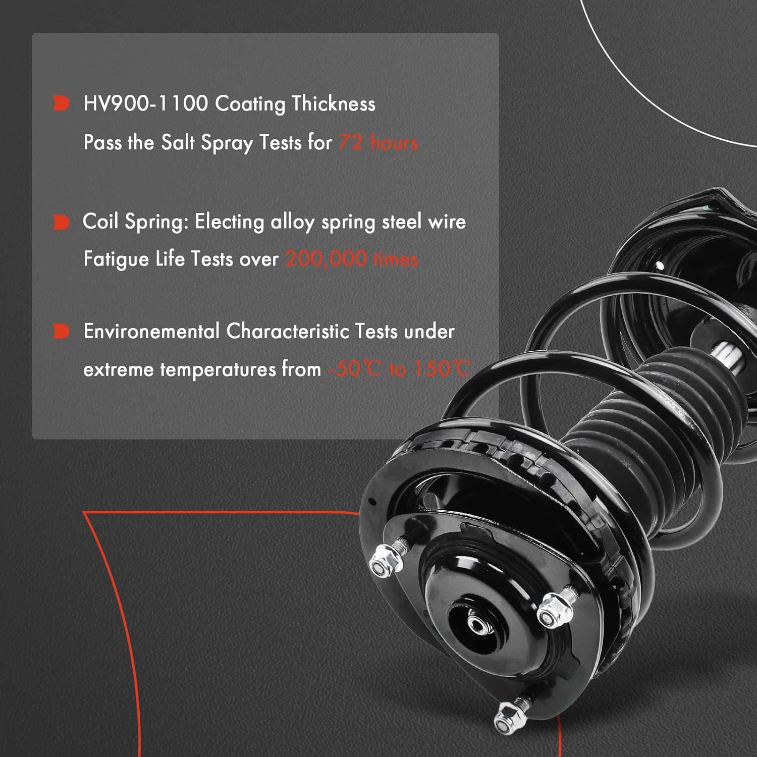A-Premium Rear Complete Struts Compatible with Subaru Impreza [Wagon] 2002-2003 - 2x Replacement Suspension Shock Absorber with Coil Spring Assembly