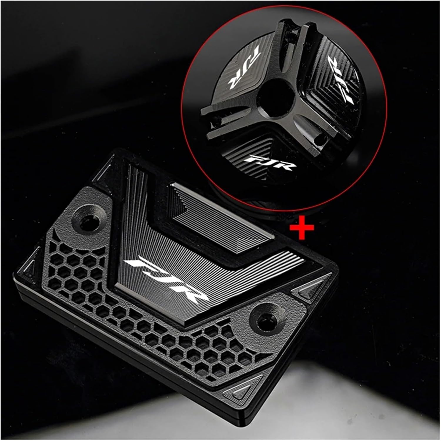 Motorcycle Front Brake Fluid Reservoir Cover Engine Oil Filler Cap Compatible With FJR1300 FJR 1300 Fjr1300 2001-2023(Gold)