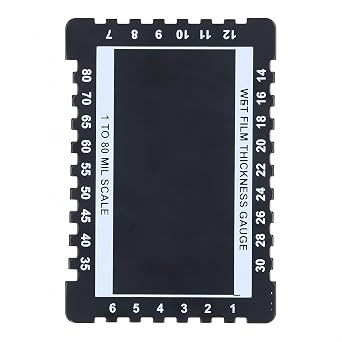 Wet Film Thickness Gauge Comb Aluminium Alloy Double Sided Wet Film Thickness Gauge Card - Mil Scale Step and Notched Gauge Gauge for Paints Resins
