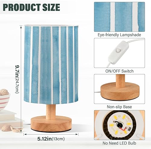 Miniatura 3 de Table Lamps Led Desk Lamp with Plug Teal Blue Stripes White Lamp for Boys Patio lampara escritorio Simple