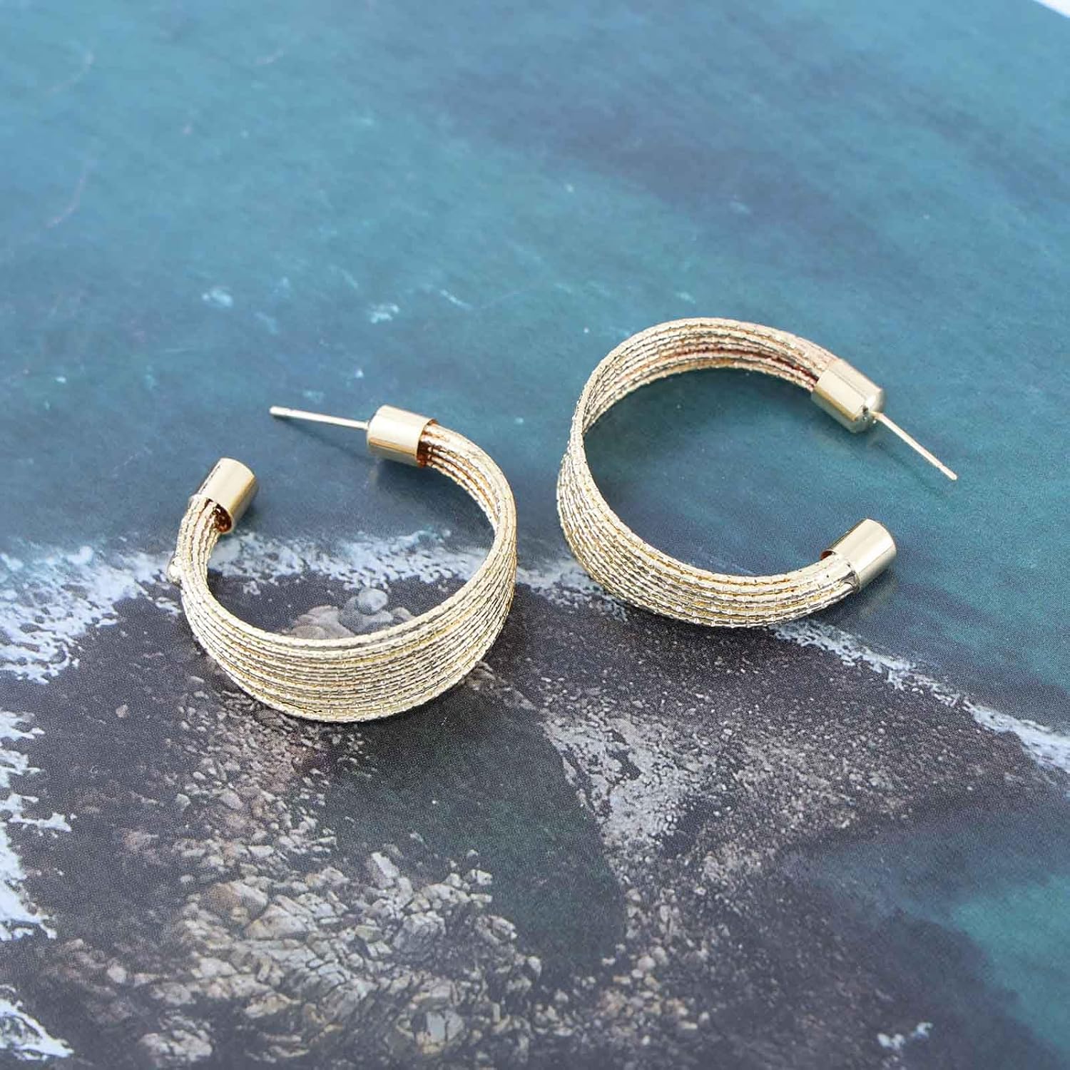 Vintage Multi Circle Stud Earrings Layer Hoop Drop Earrings Circle Hoop Dangle Earrings Geometric Hoop Huggie Earrings Jewelry for Women - Image 5