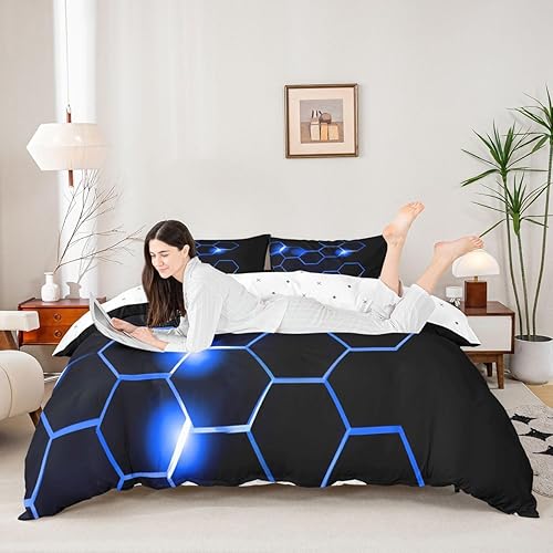 Miniatura 108 de Juego de ropa de cama de panal para niños, juegos de deportes sobre hielo, funda de edredón para niños, adolescentes, decoración de dormitorio