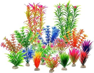 Wjsdsg Plantas artificiales de color verde acuario, peces, paisaje, decoración del hogar, adornos de simulación