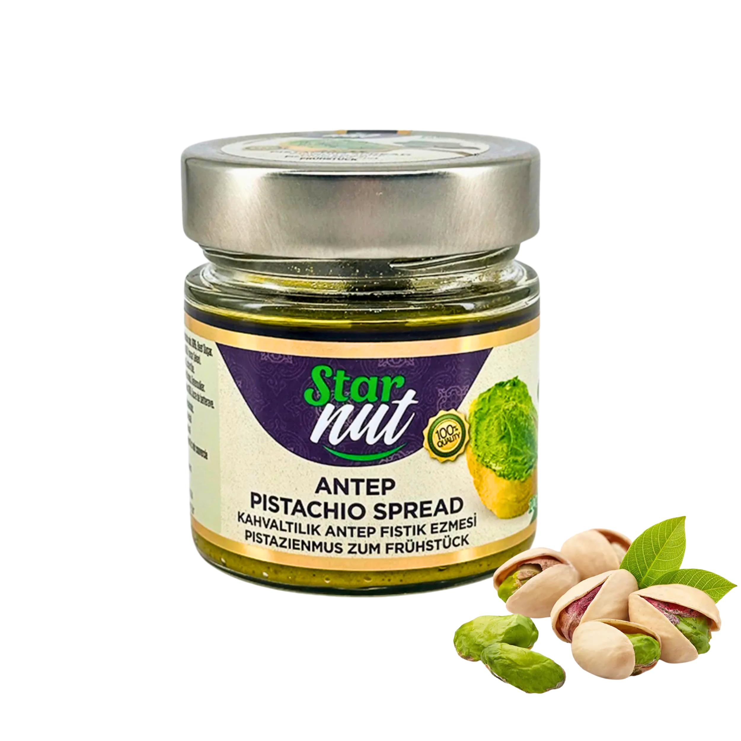 60% Pistazien, 40% Zucker – Sonst Nichts! | Natürliche Pistaziencreme | 200 g | Für die virale Dubai-Schokolade und alle Gerichte | Pistazienpaste | Pistazienmus