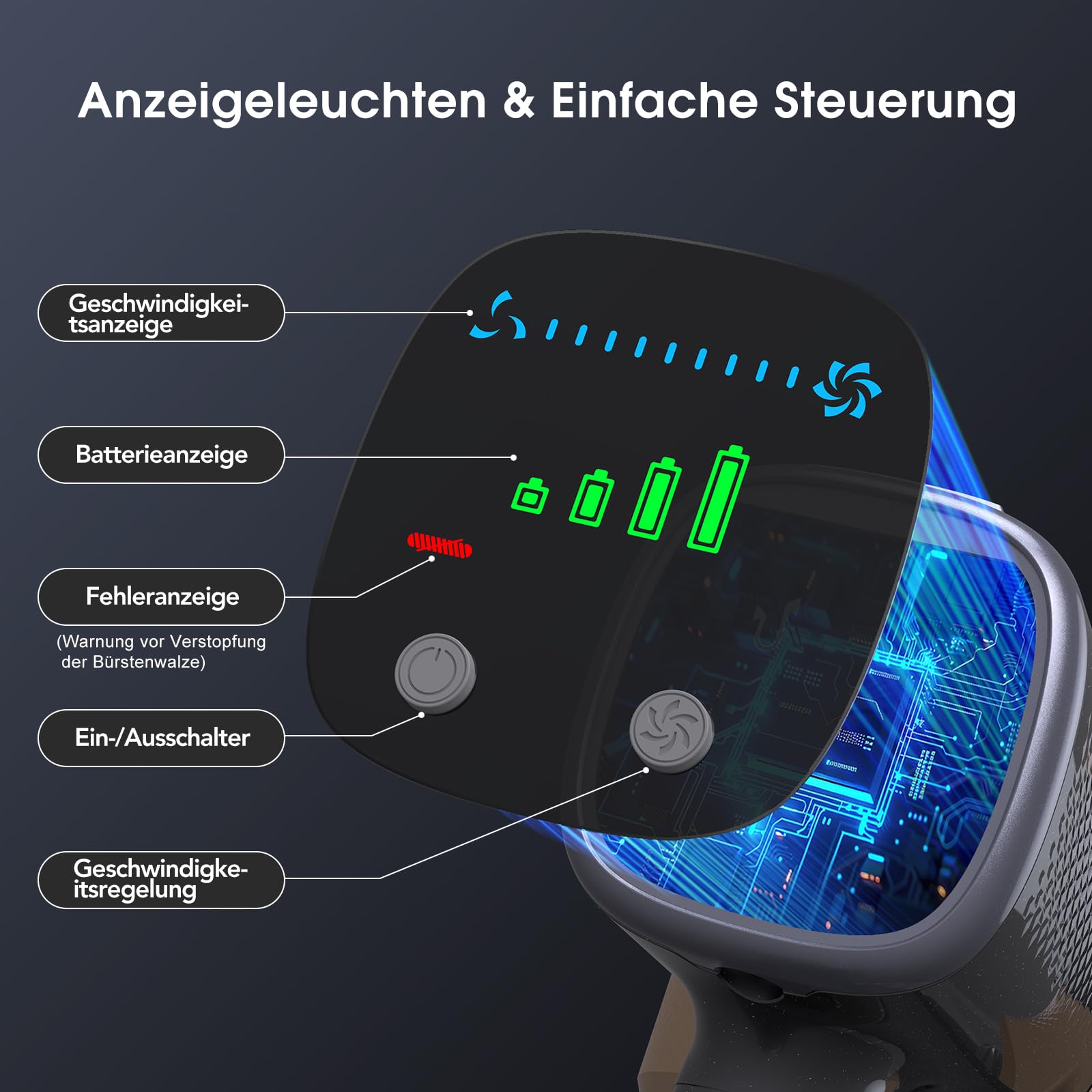 Lubluelu Akku Staubsauger Kabellos, 45kPa Starke Saugleistung für Tierhaare, Leichter & Leiser Akku-Standstaubsauger mit LED-Anzeige, Für Tierhaare, Teppiche, Hartböden & Auto, Gold