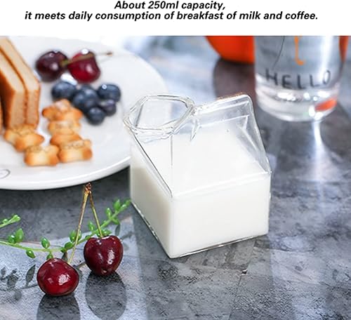 Miniatura 5 de Taza de vidrio,Taza de vidrio de forma de casa, Taza de vidrio de leche transparente, Vertedor de leche, Taza de vidrio para verter café Taza de