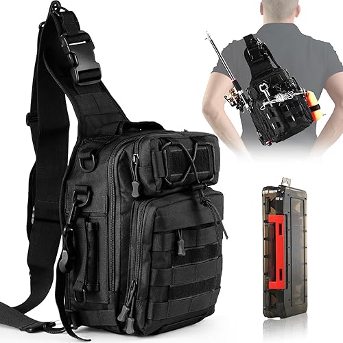 Miniatura 11 de Aertiavty Mochila de pesca, bolsa de pesca con caja de aparejos, bolsa de aparejos de pesca compacta, mochila de aparejos de pesca con soporte