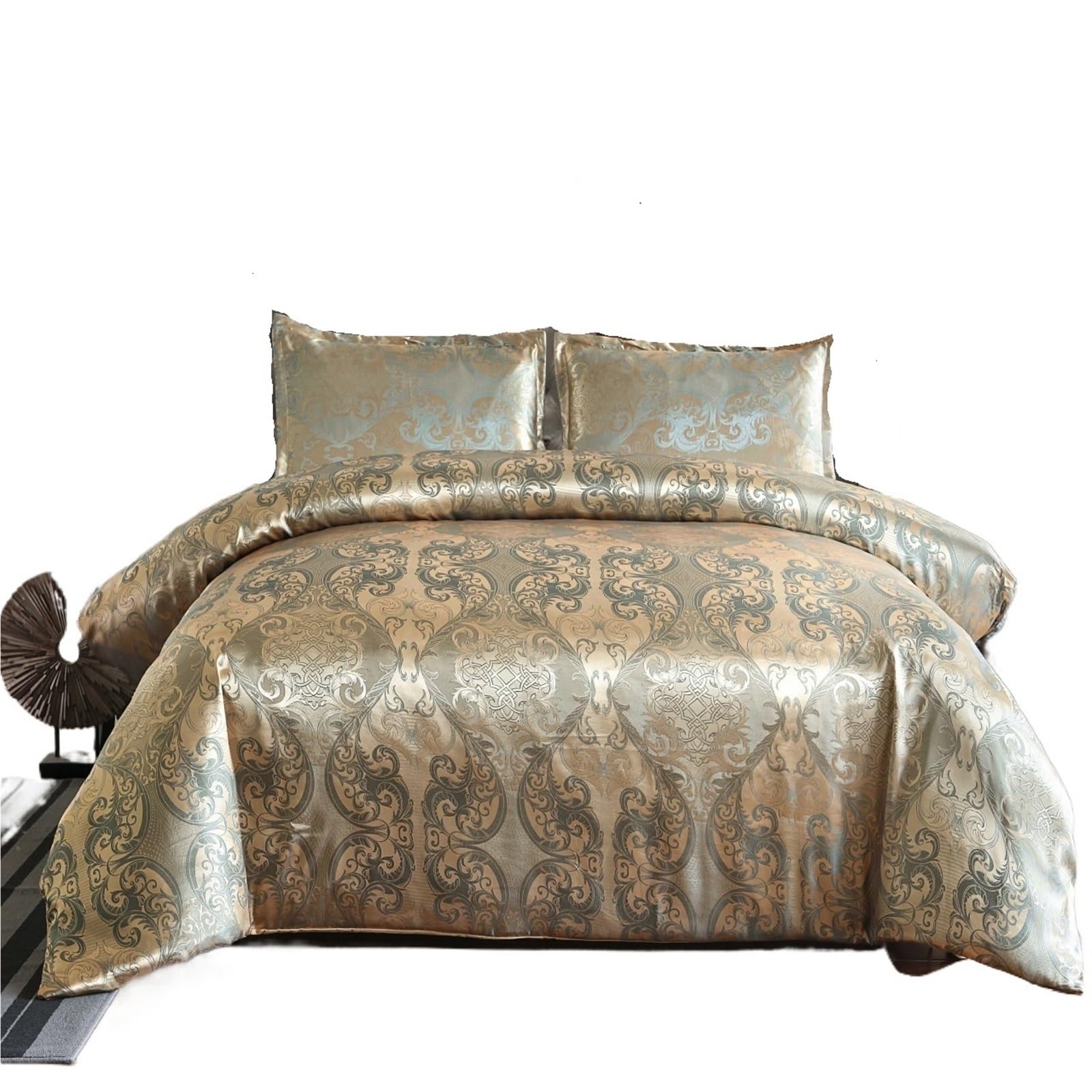 Housse de Couette en Satin 240x220 - Parure Confort Soie pour Chambre Parentale