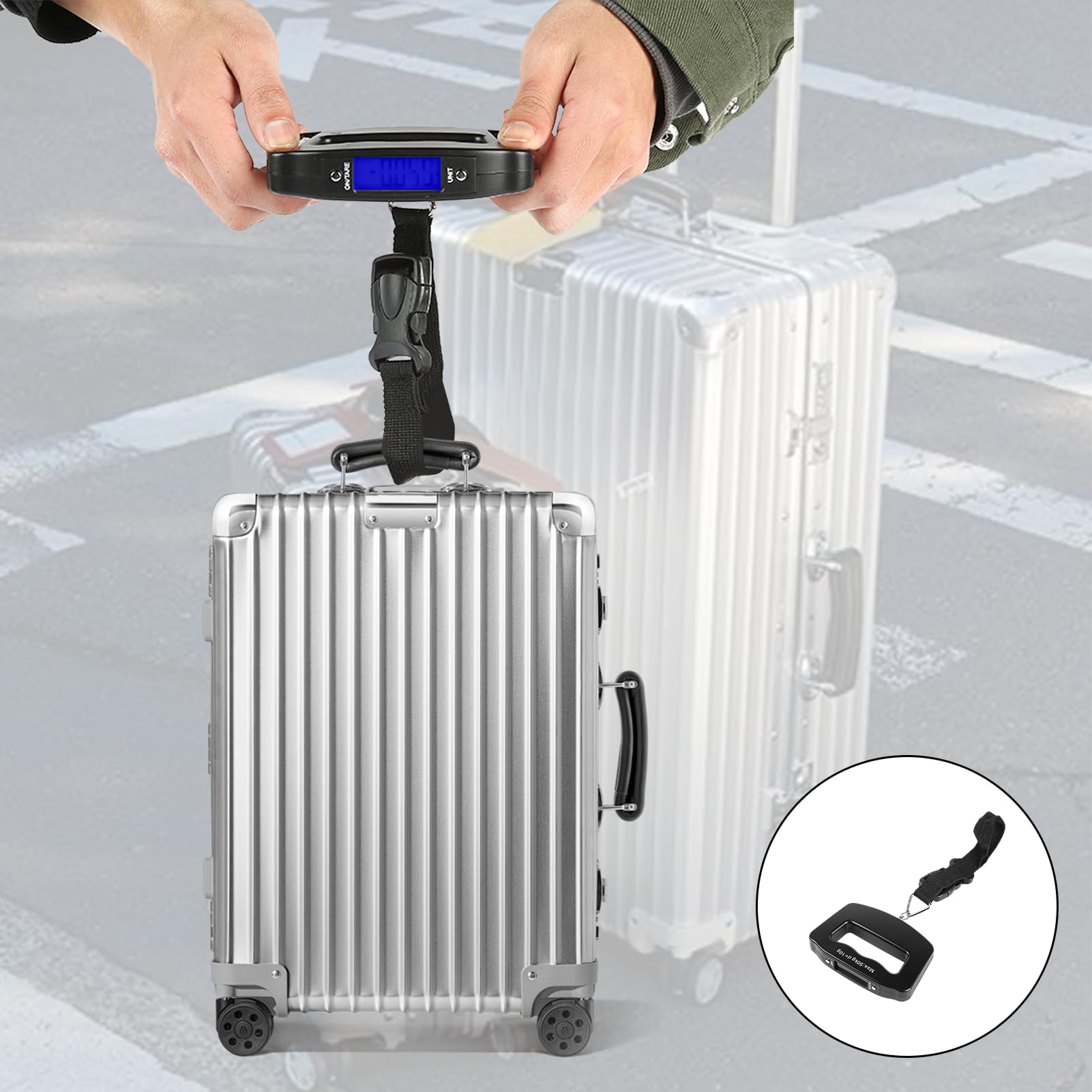 1 Pièce Balance Bagage Voyage pour Pese Bagages de Voyage, Balance Valise Portable avec Écran LCD, Fonction Tare - Pese Électronique - Compact - Parfait pour Tourisme
