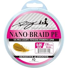 Ultra Slim Braided PE Fishing Line, Strong Knot Strength, Deign for Ultra Light Freshwater Fishing, Come with 3lb Test or 5lb Test, 170Yds Each Spool