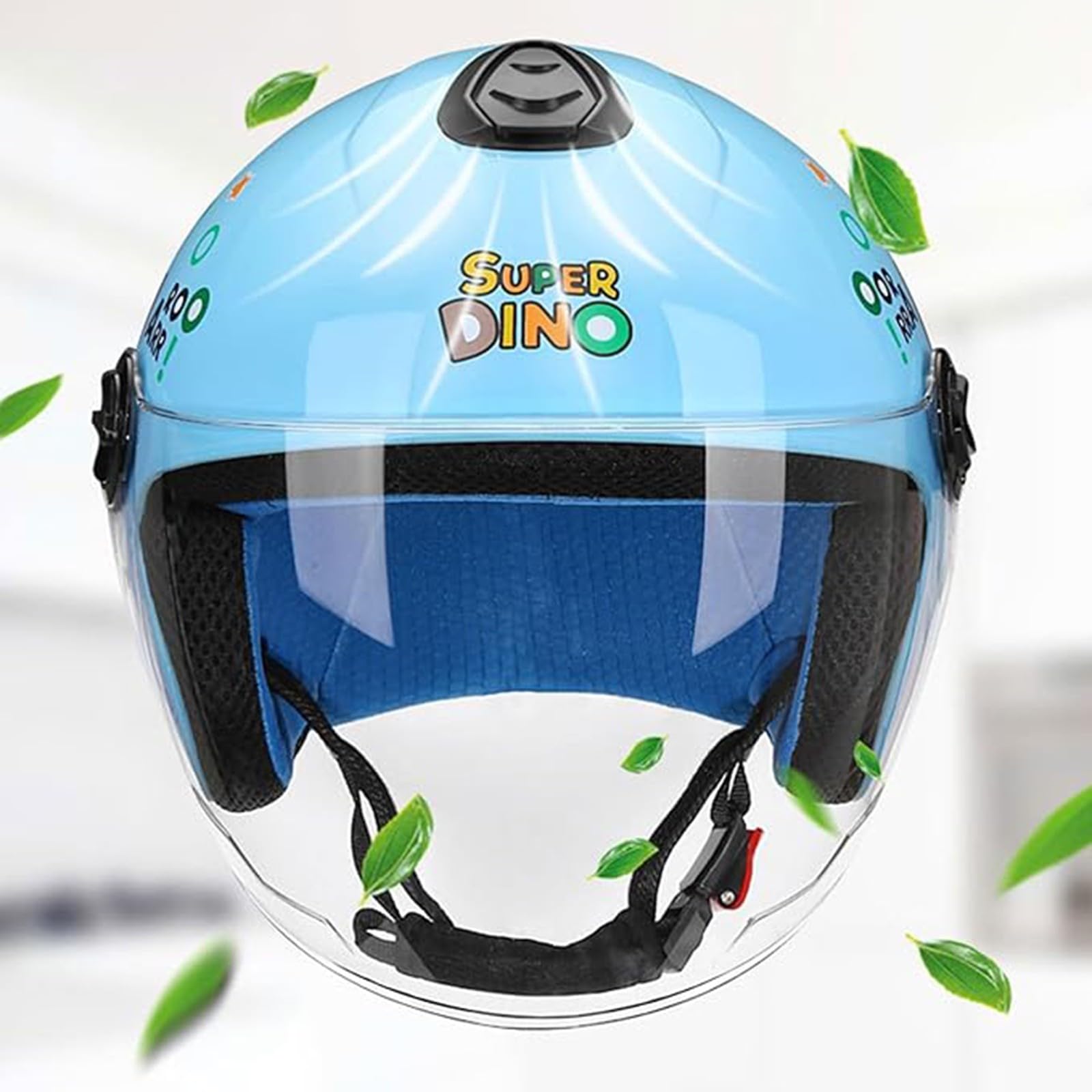 Casco Moto Jet Per Bambini Con Visiera Casco Moto Mezza Faccia 3/4 Casco Per Ragazzi E Ragazze Ciclomotorecaschi 3-14 Anni Omologato ECE D,48-55CM