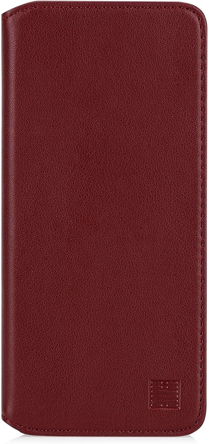 32nd Classic Series 2.0 - Real Leather Book Wallet Flip Case Cover For Motorola Moto G60S, Real Leather Design With Card Slot, Magnetic Closure and Built In Stand - Burgundy