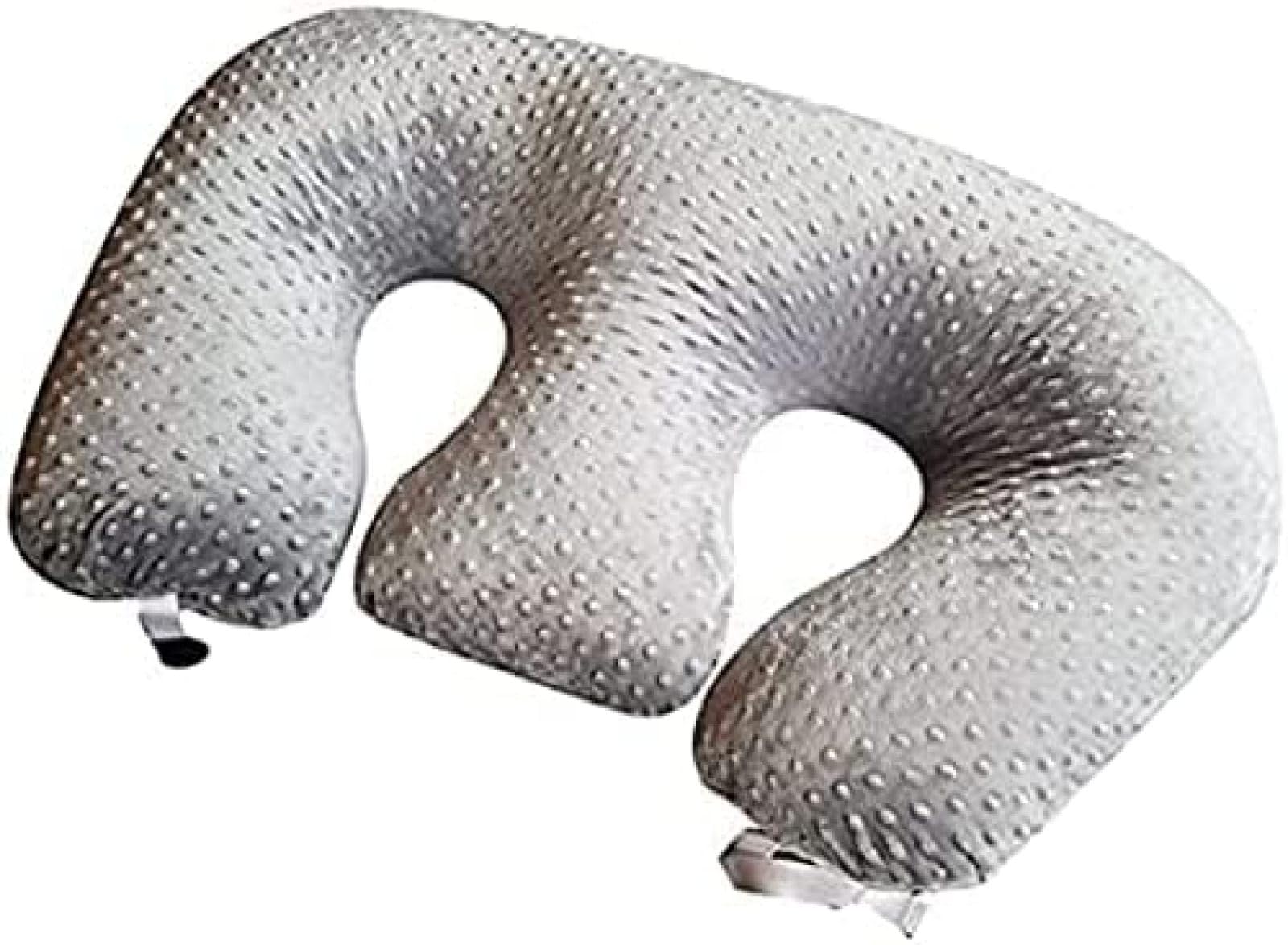 Almohada De Lactancia Multifuncional para Gemelos, Almohada De Lactancia Materna para Mujeres Embarazadas, Almohada De Soporte Doble De Tela De Algodón Lavable A Máquina,Gris