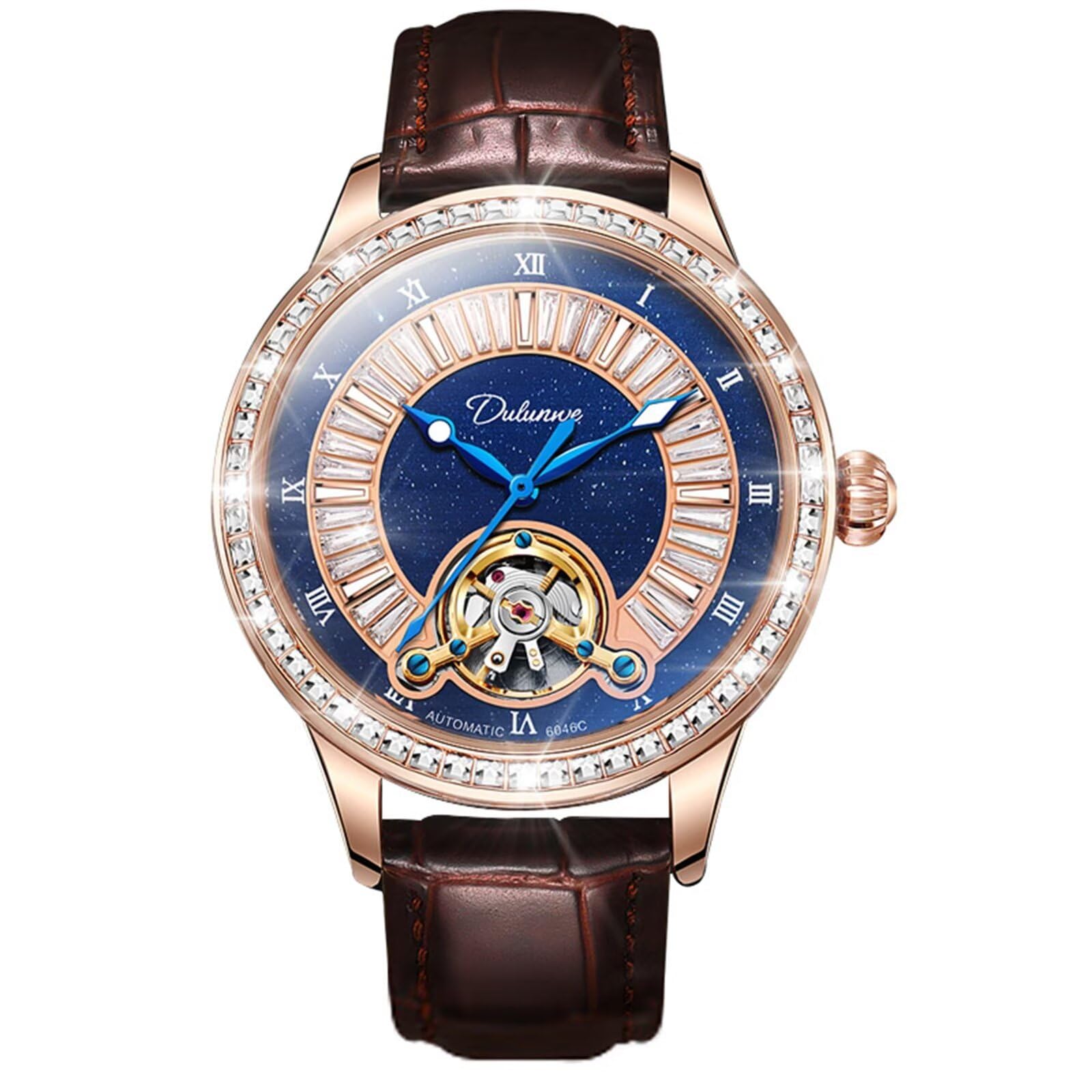 Forsining Orologio Automatico Uomo Scheletro Tourbillon – Quadrante Diamanti, Cinturino Acciaio, Impermeabile, Lusso Business - 2