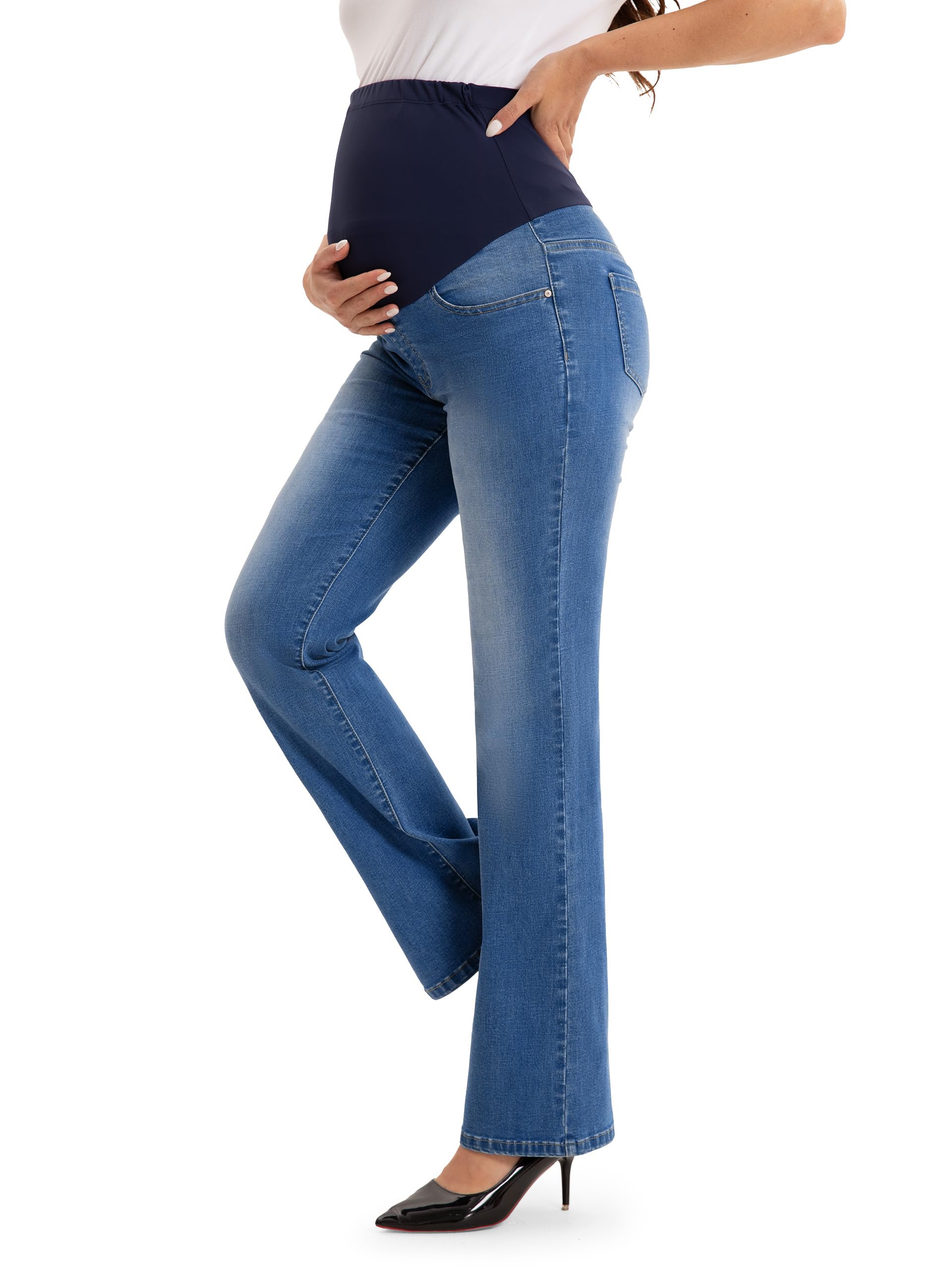 SEVEGO Women's Maternity Bootcut Jeans