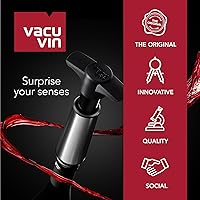 Vista 6 de Vacu Vin Juego de 2 tapones de vacío para guardar vino, color gris, sellado hermético para botellas abiertas para preservar la frescura hasta 10
