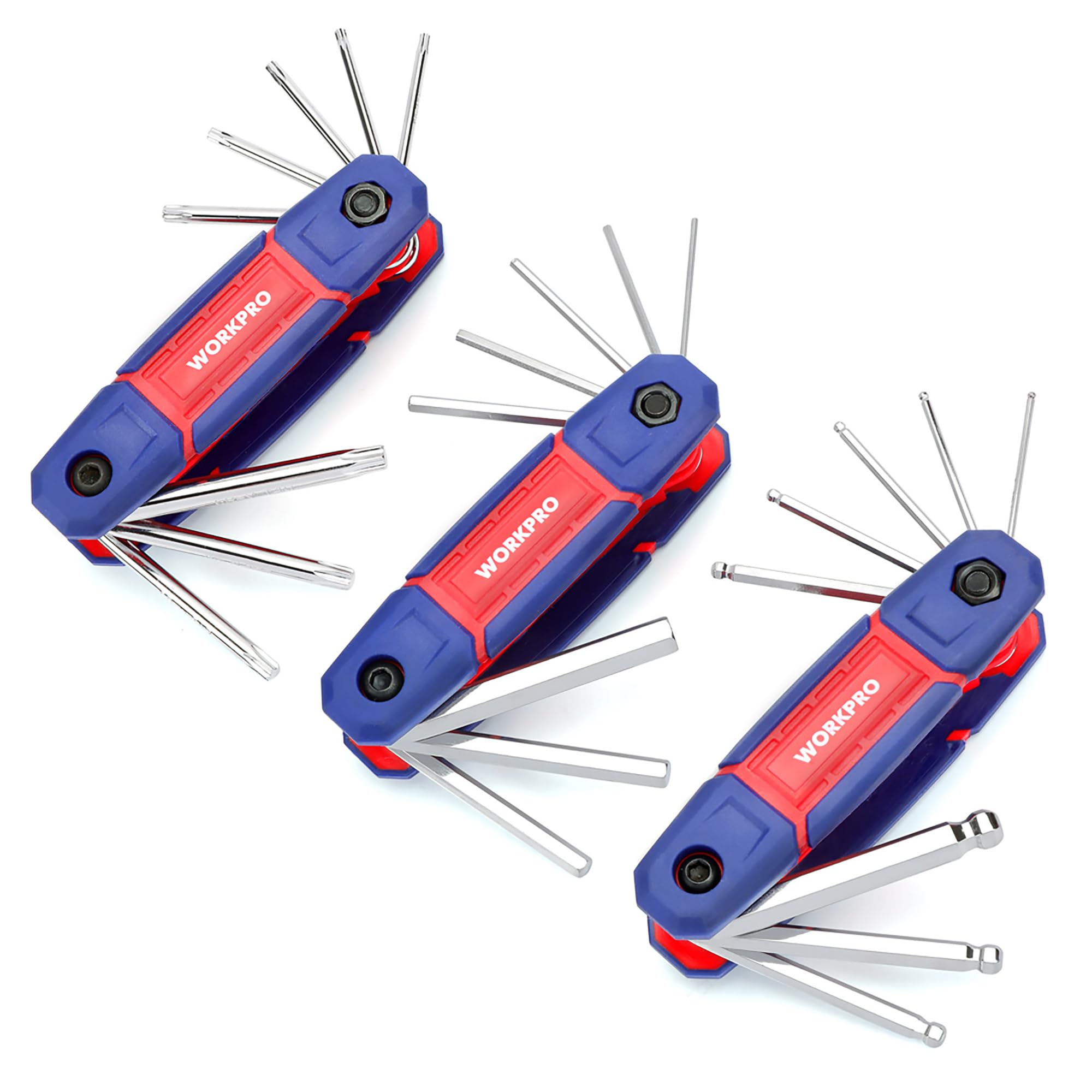 24PC Folding Hex Key Set, Metric Ball End Key and Hex Keys, Torx Keys, Hexagonal Wrench Key Set for Bikes Automobile Machinery Repair