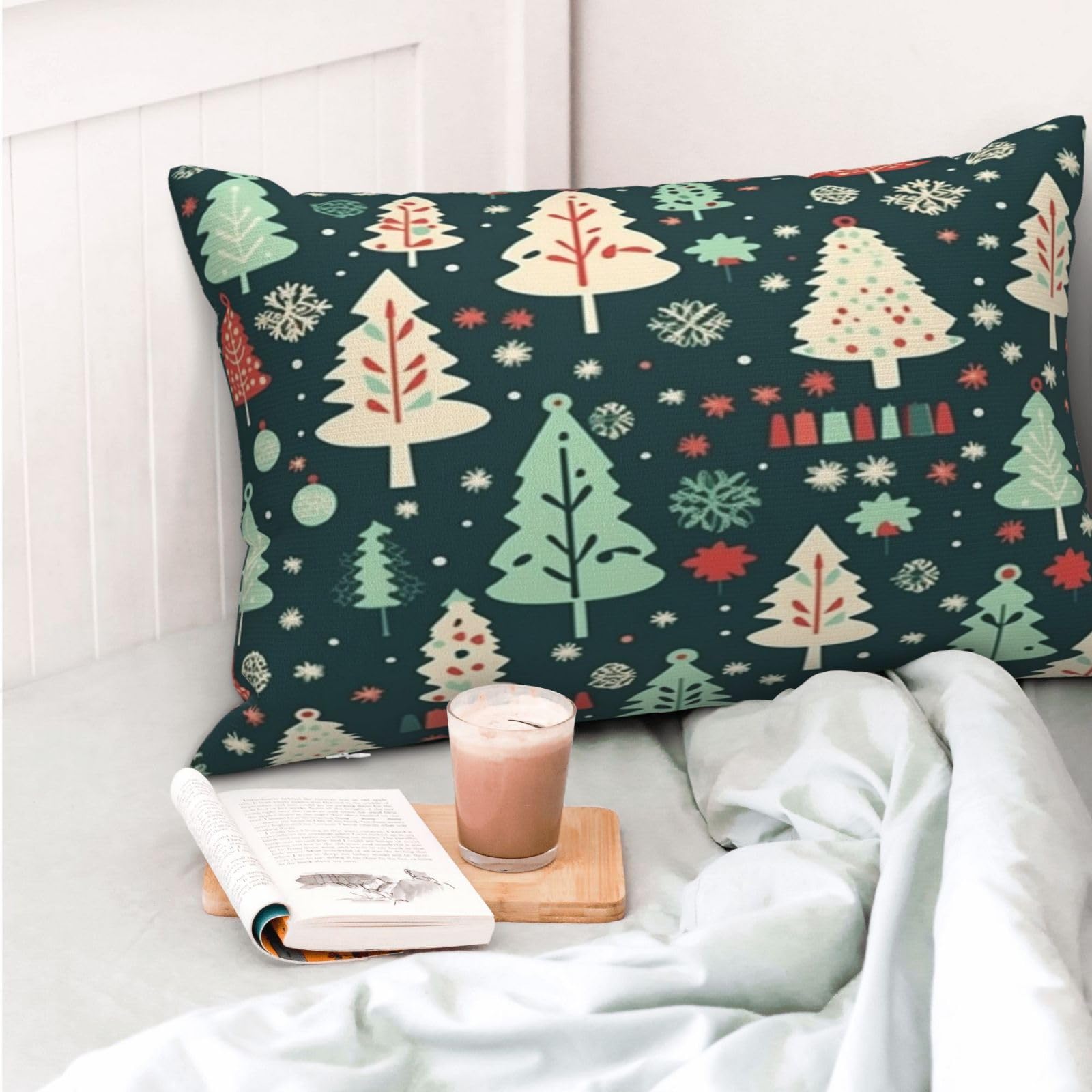 Funda Cojin 60x90 cm Fundas Cojines Navidad 2 Piezas, Verde Cojines Decorativos, Fundas de Cojines, Lumbar Fundas Cojines Sofa Funda de Almohada, Sala de Estar Dormitorio Decoracion Hogar Gifts,S297