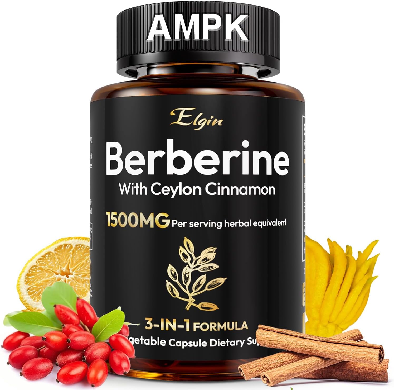 Premium Berberine Supplement Supports AMPK Metabolic, Liposomal Berberine with Ceylon Cinnamon – Classic 1500mg Formula for Healthy Metabolism & Weigh*t – 3X Absorption – Vegan, Non-GMO, 120 Count