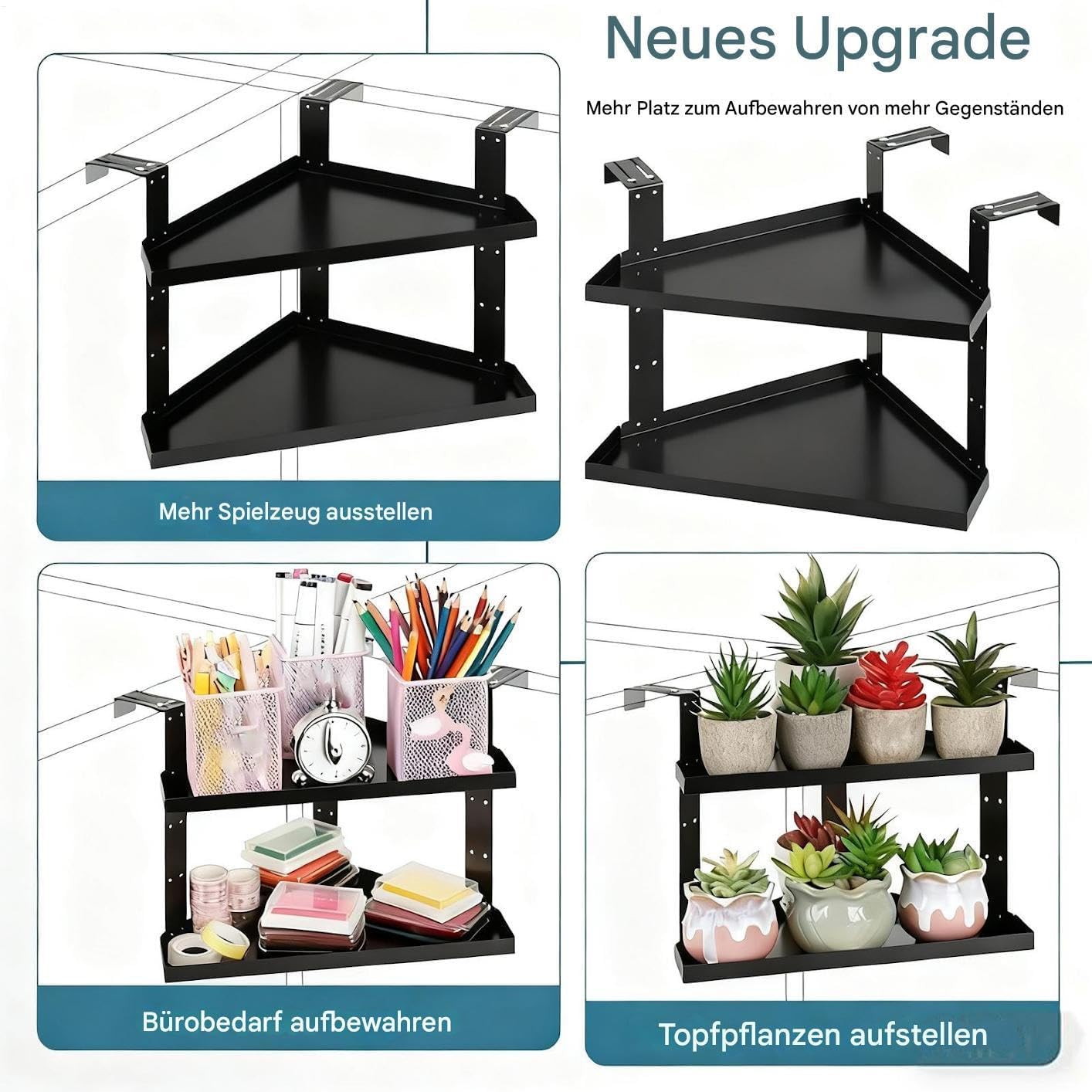 Verstellbares Schreibtischregal für Boo Pflanzen und Schreibtischzubehör, tragbare Metallregale für EfficientSto