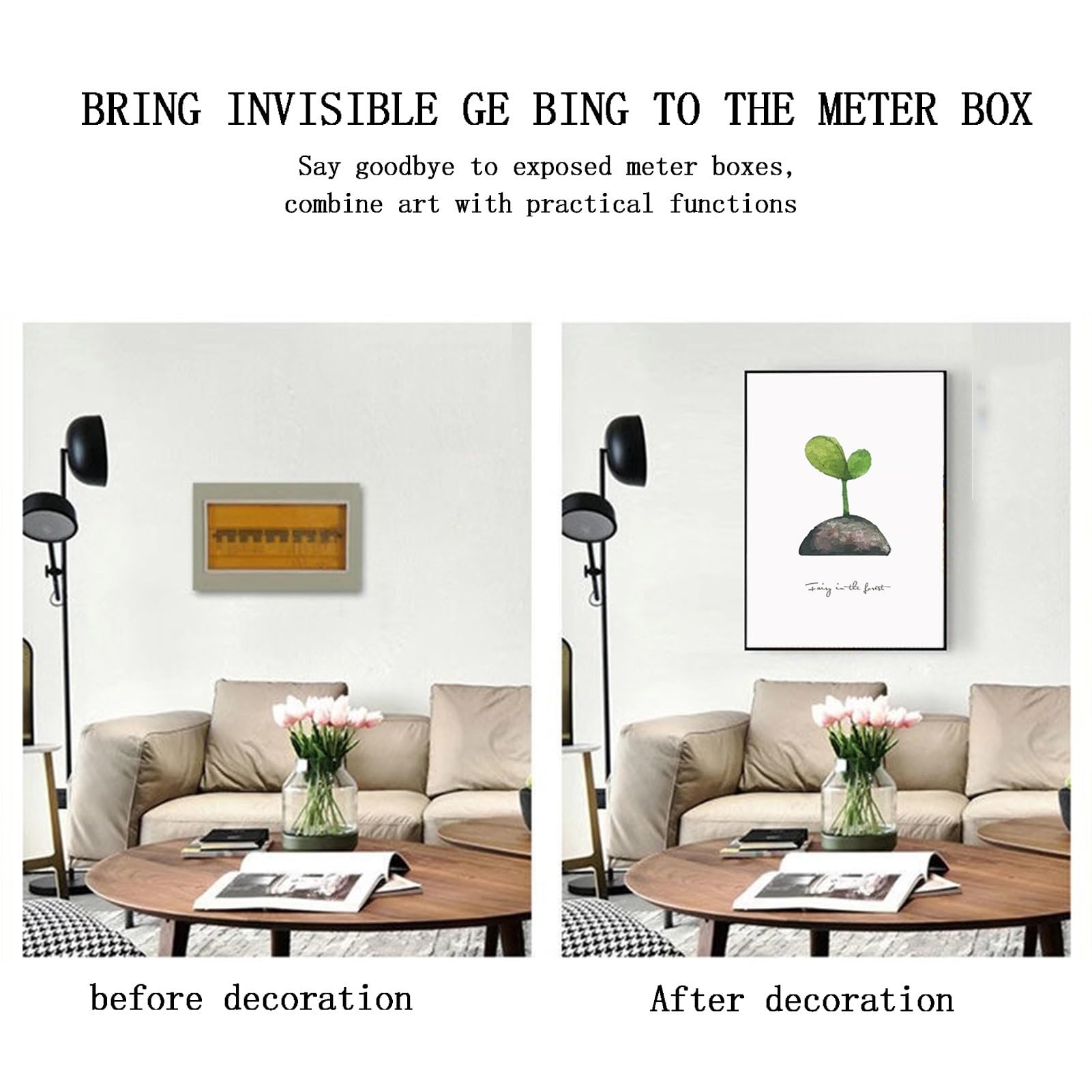 Cuadro para Tapar Cuadro Electrico, Pintura Decorativa Caja de Contadores Creativo Tapa Caja Electrica Pintura Tapa Contador Luz Decorativa(E,60x80cm)
