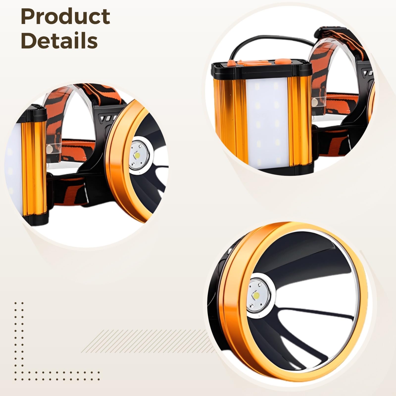 Lampe frontale rechargeable LED super lumineuse, lumière jaune, 6 piles au lithium, lampe frontale pour la pêche, l'exploitation minière et l'utilisation domestique, longue portée