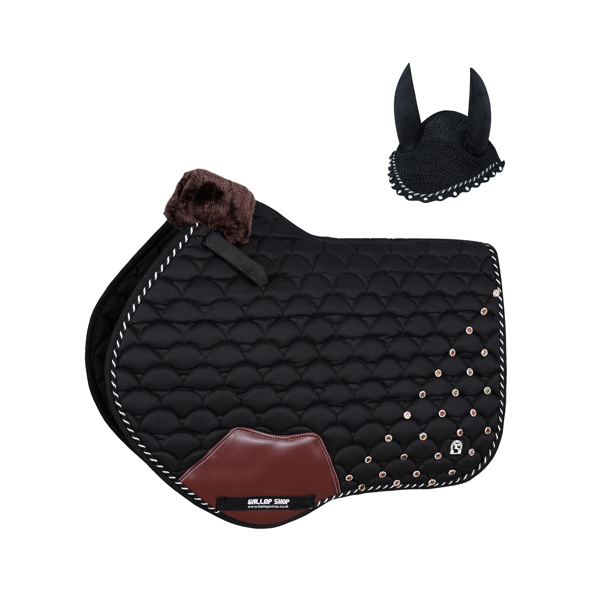Close Contact Jewel Umbrella Style Saddle Pad / Horse Cloth (Black, Cob/Pony) โ image 1