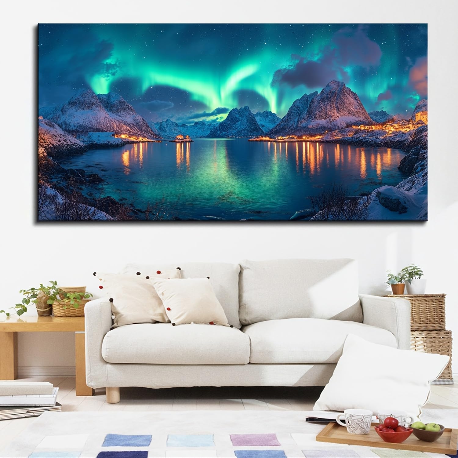 IHHGNB Snow Mountain Canvas Painting Wall Art for Home Office Dorm Decor, Landscape Artwork Print Home Decor(40x80cm(16x31in)/No frame)