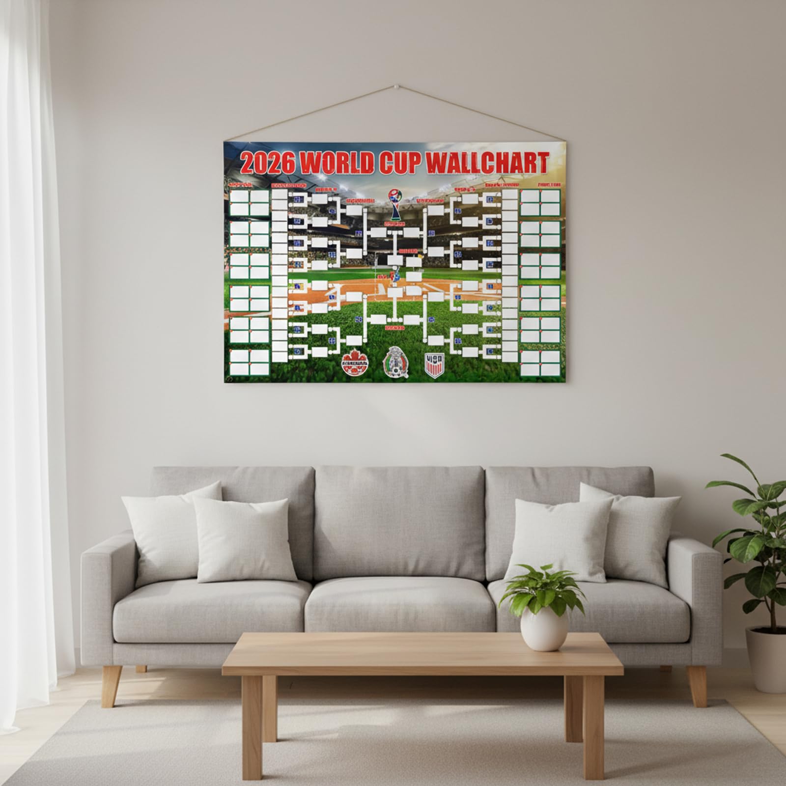 World Cup Football 2026 Interactive Poster 53x37cm 48-Team Tournament Fixtures Folded Poster Handwritten Watercolour Pen World Cup Tournament Bedroom Living Room Display Crazy Soccer Fan Great Gifts — view 6