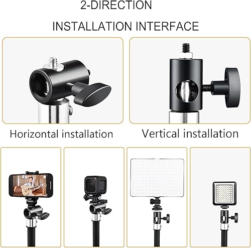 Vista 4 de Adaptador de soporte de luz de 4 piezas, adaptador rápido de aluminio convertido con tornillo de 1/4 pulgadas, soporte de montaje DSLR, adaptador