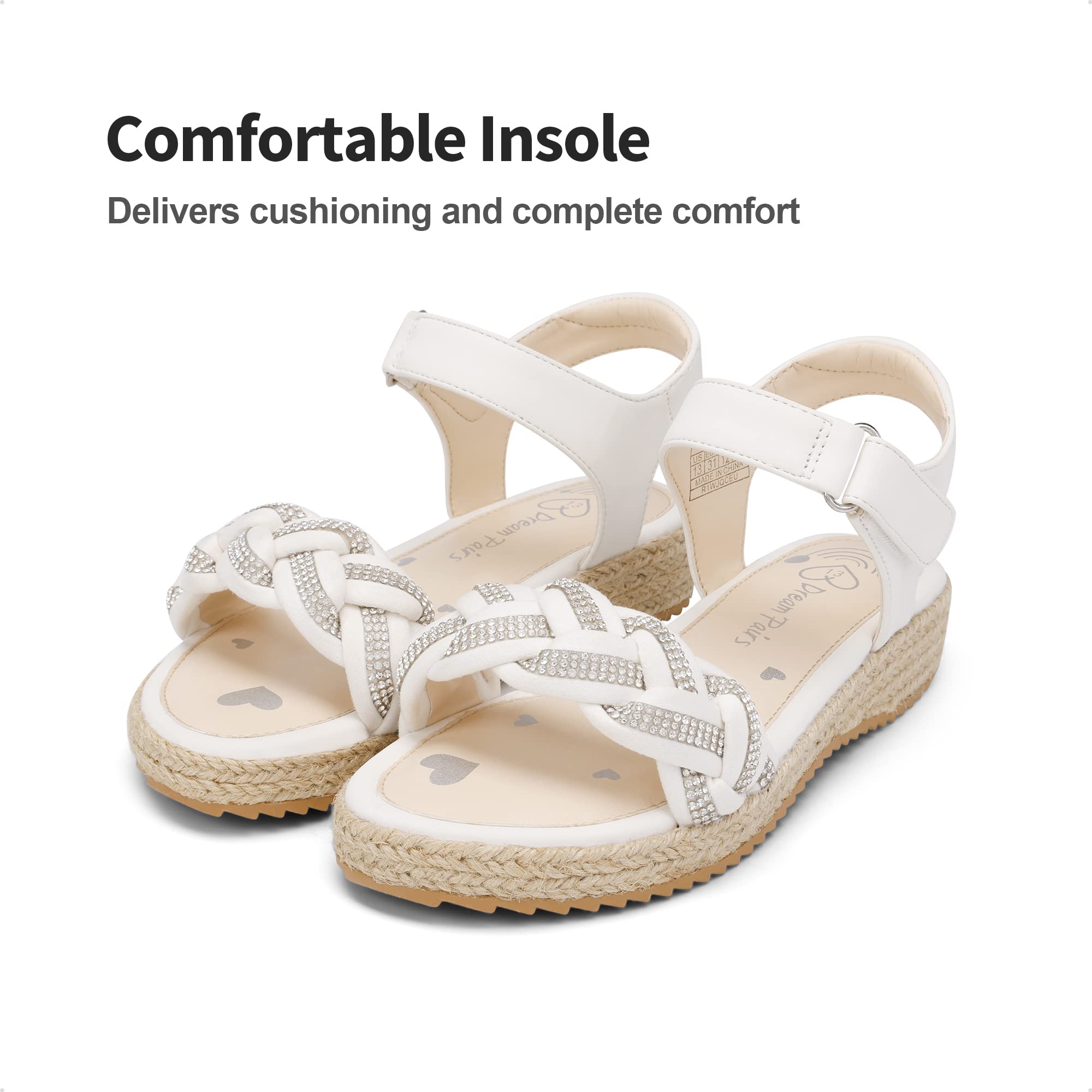 DREAM PAIRS Kids Sandales Plates pour Filles Confortables Sandale d'été Mignonne et Elégante pour Enfants Pratique SDSD2303K