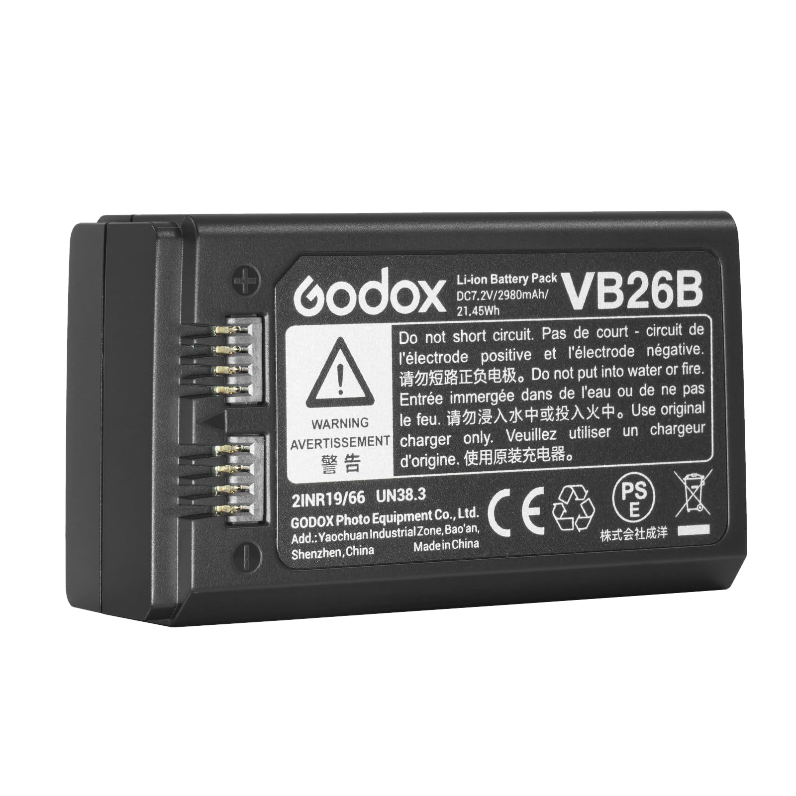 GODOX V1 Batterie VB26B VB26A Batterie de Remplacement, 2980mAh Batterie pour Godox V1S V1C V1N V1F V1O V860III V850III AD100Pro MF-R76 Camera Flash Speedlite