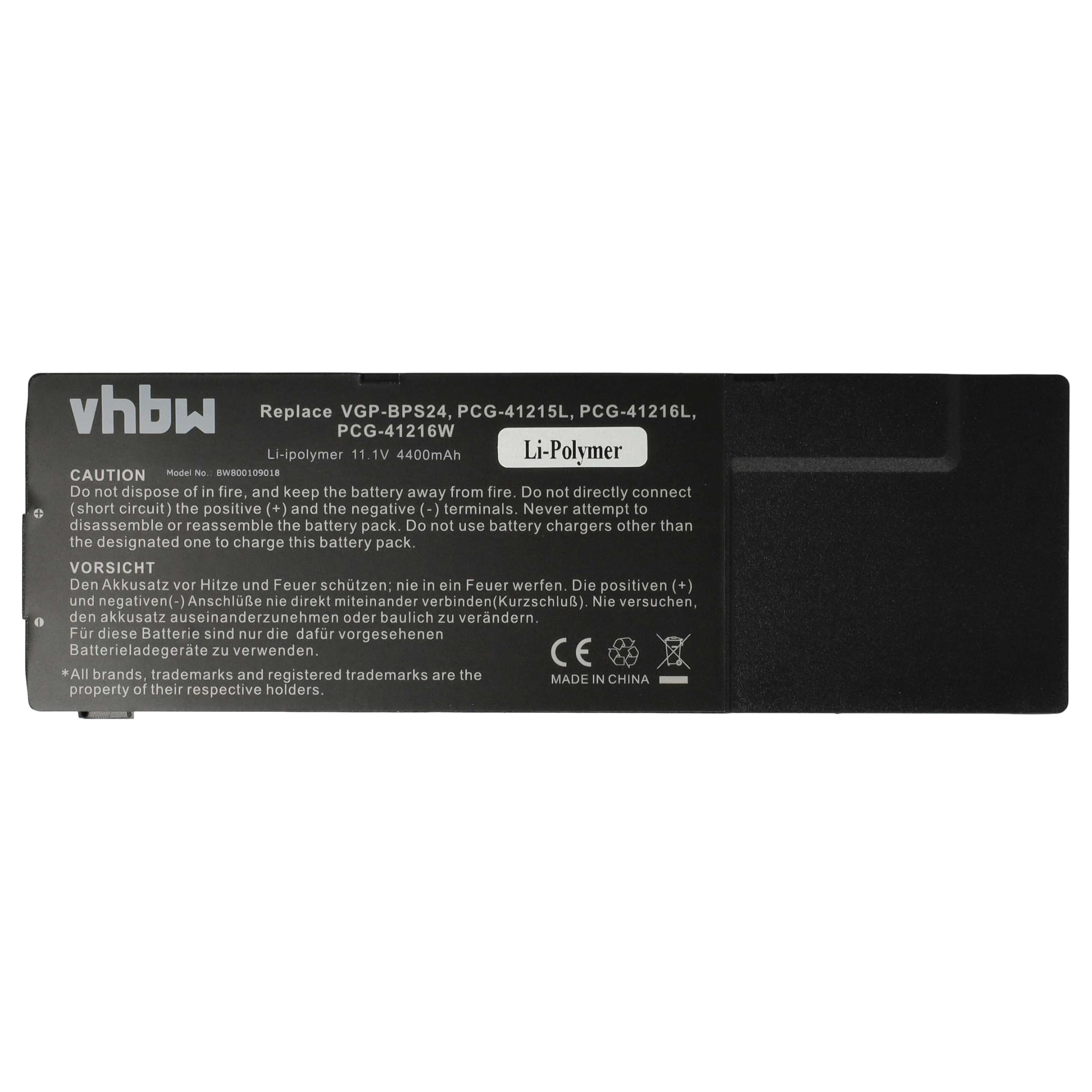 vhbw Bateria kompatybilna z Sony Vaio VPC-SB4X9E, VPC-SB4V9E, Notebook serii VPC-SB (4400 mAh, 11,1 V, Li-Ion) - Chip informacyjny