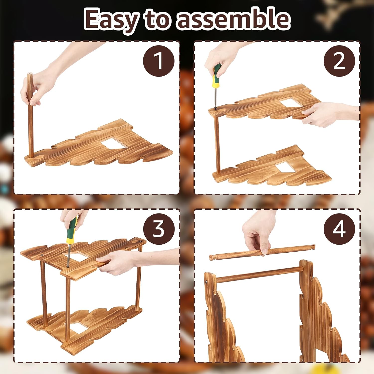 8 Tier Wooden Bracelet Holder, Adjustable Jewelry Bracelet Display Stand, Elegant Portable Wooden Bangle Holder, Jewelry Display Storage for Vendors, Retail Stores, Craft Shows and Home Storage - Image 4