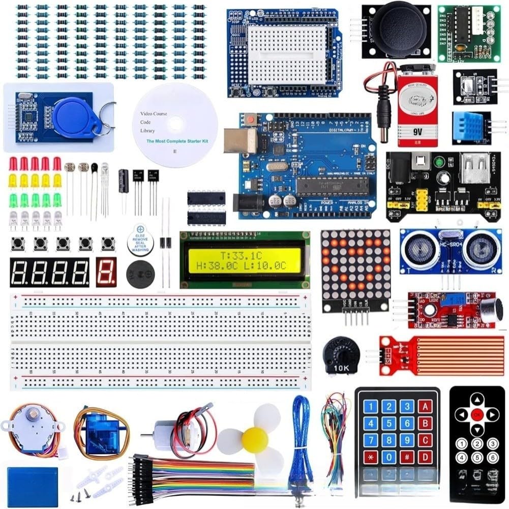 per Arduino Compatible R3 Starter Kit per mega328 Board per | Supporto IDE, programmazione senza cuciture, messa a fuoco STEM, costruzione in plastica metallica, adatto ai principianti