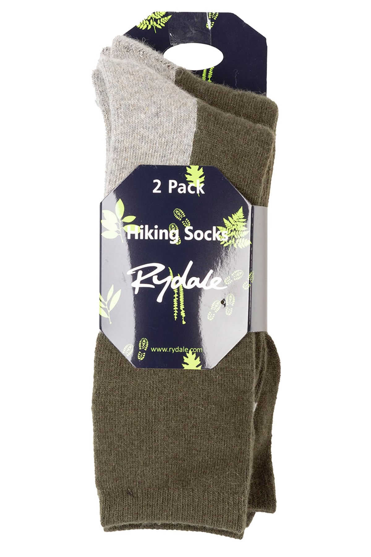 Rydale Thermal Hiking Socks for Men 2 Pack Men's Ankle Sock Warm Wool Blend Cushioned (UK, Numeric, 6, 11, Regular, Regular, Khaki)