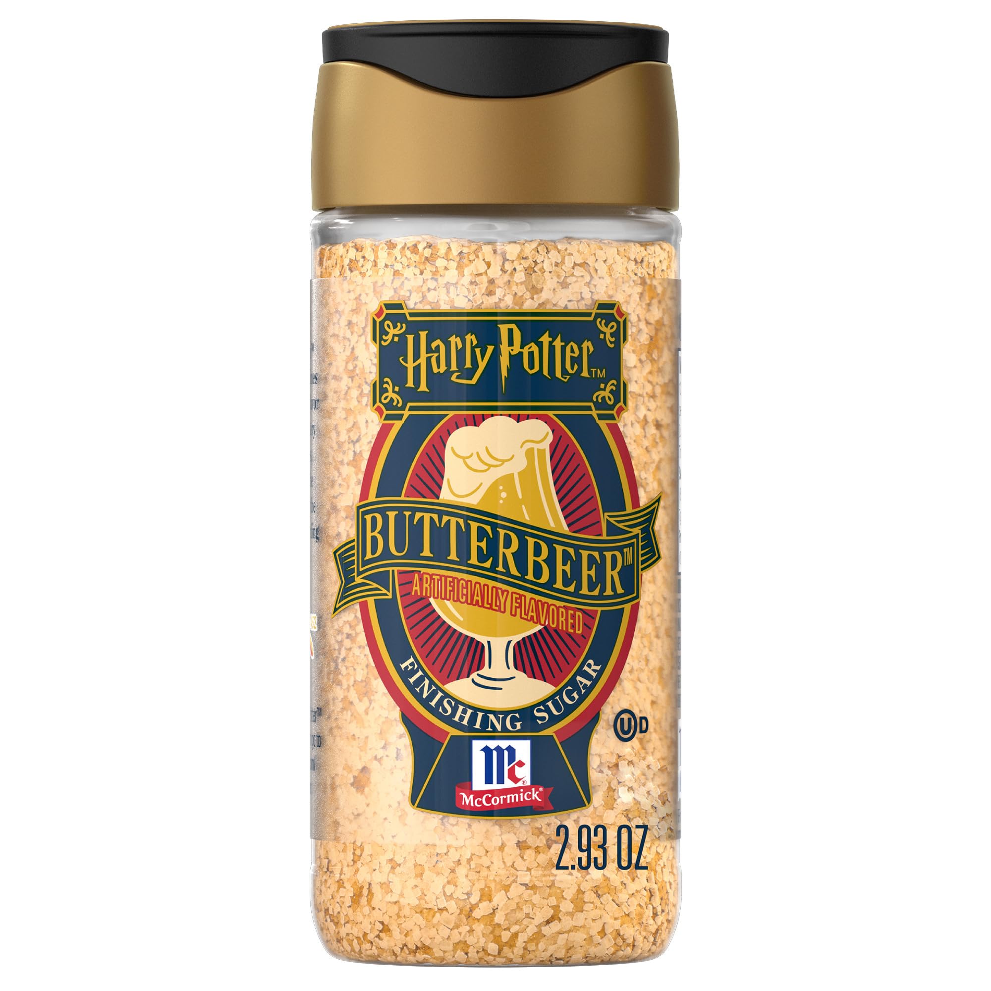 McCormick Harry Potter Finishing Sugar, Butterbeer, Limited Edition, Buttery Sweetness of Toffee, Sprinkle on Baked Goods or Use as a Rimming Sugar on