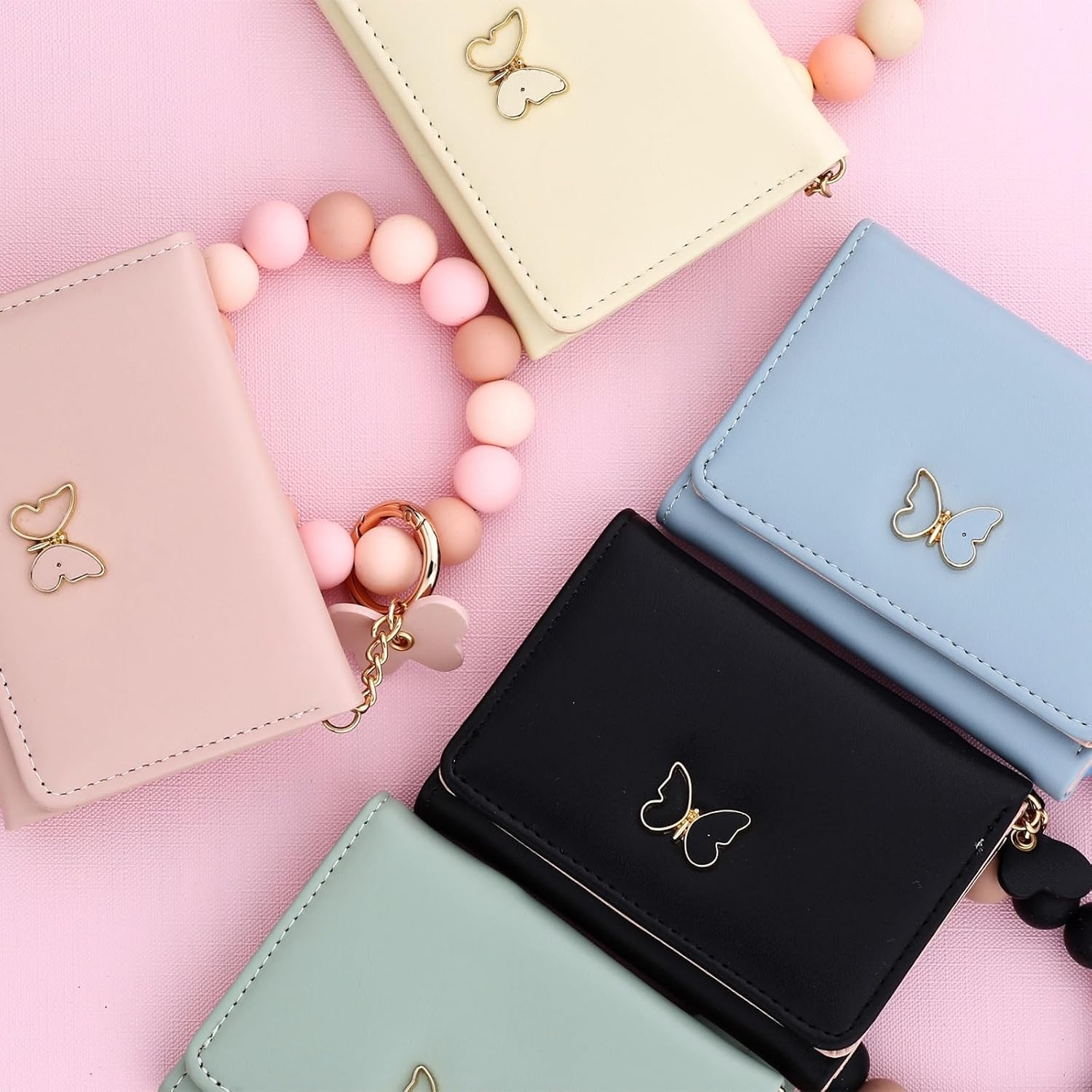 Small Wallets Woman Silicone Bracelet Wristlet Wallet Trifold Slim RFID Cute Card Holder Purse - Image 3