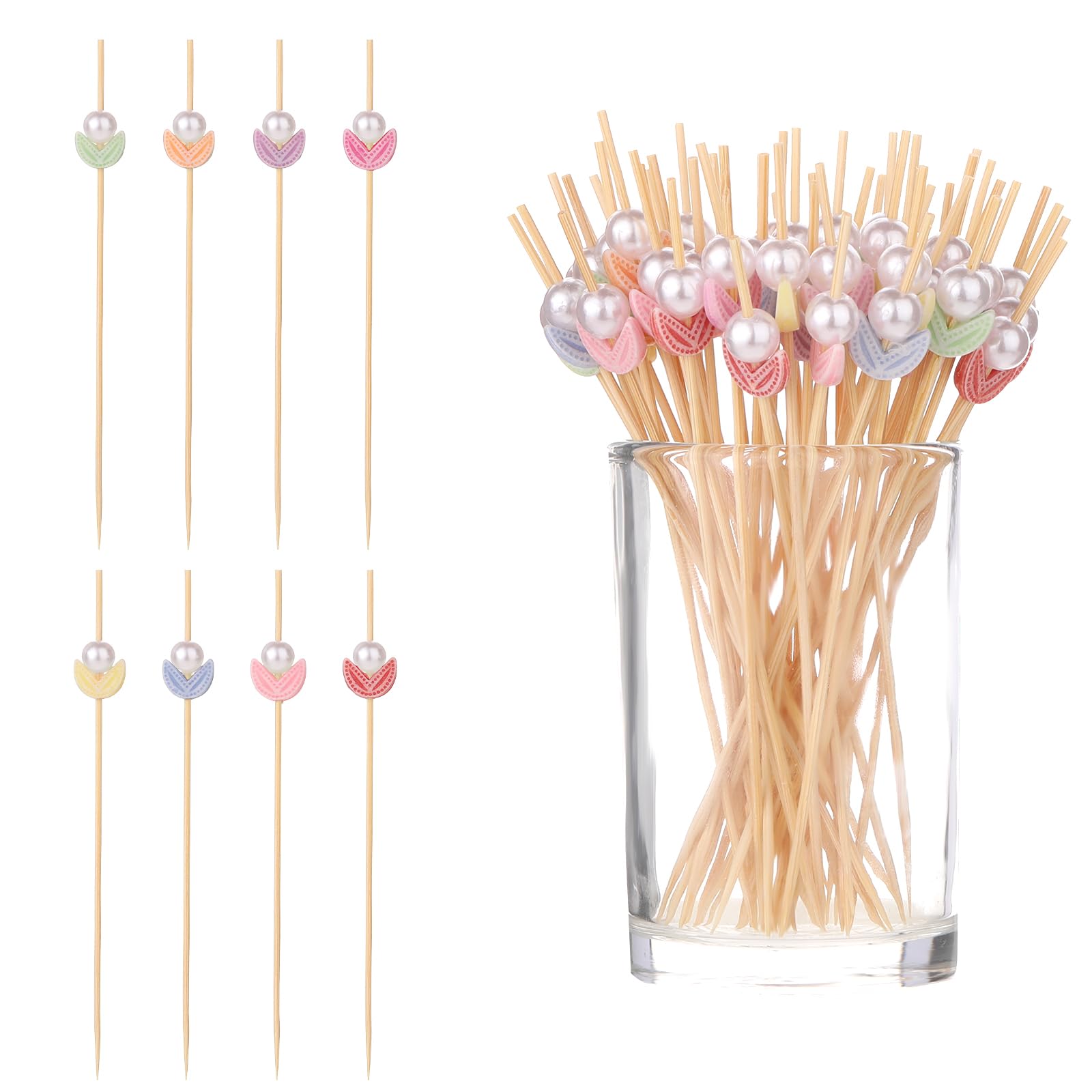 100 Bunte Cocktailspieße Aus Bambus - Perfekt Für Party-Fingerfood & Deko