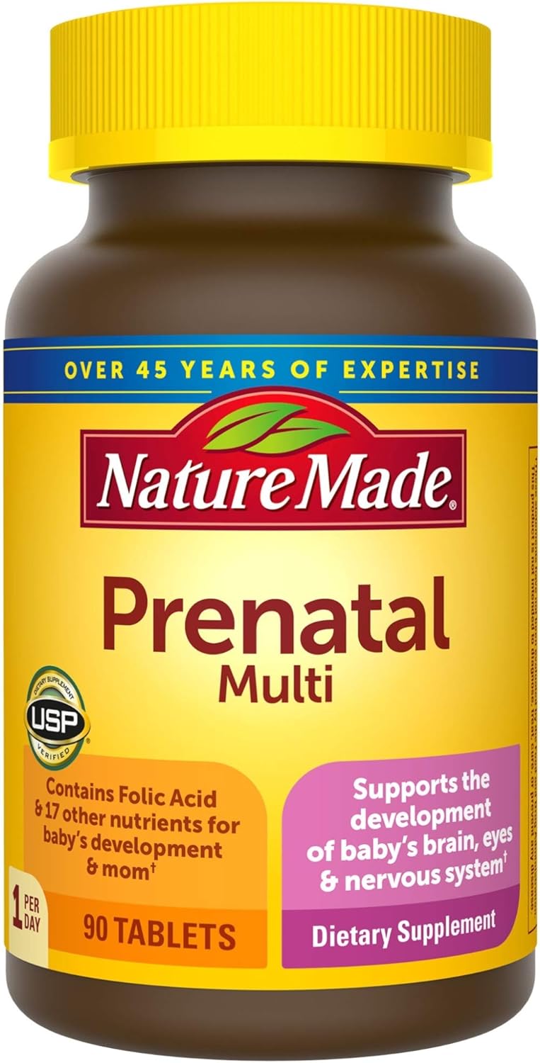 Nature Made Multiprenatal, 90 tabletas, ácido fólico + 17