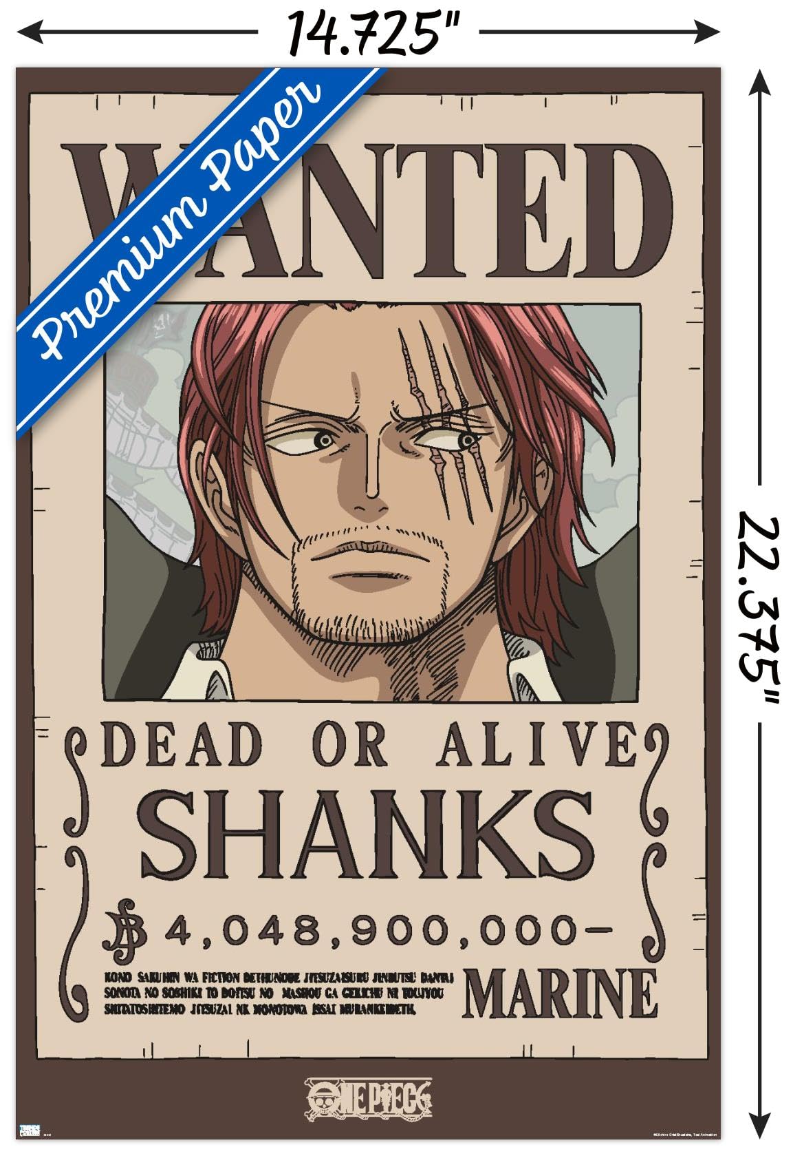 Amazon.co.jp: ワンピース - Shanks Wantedポスターウォールポスター