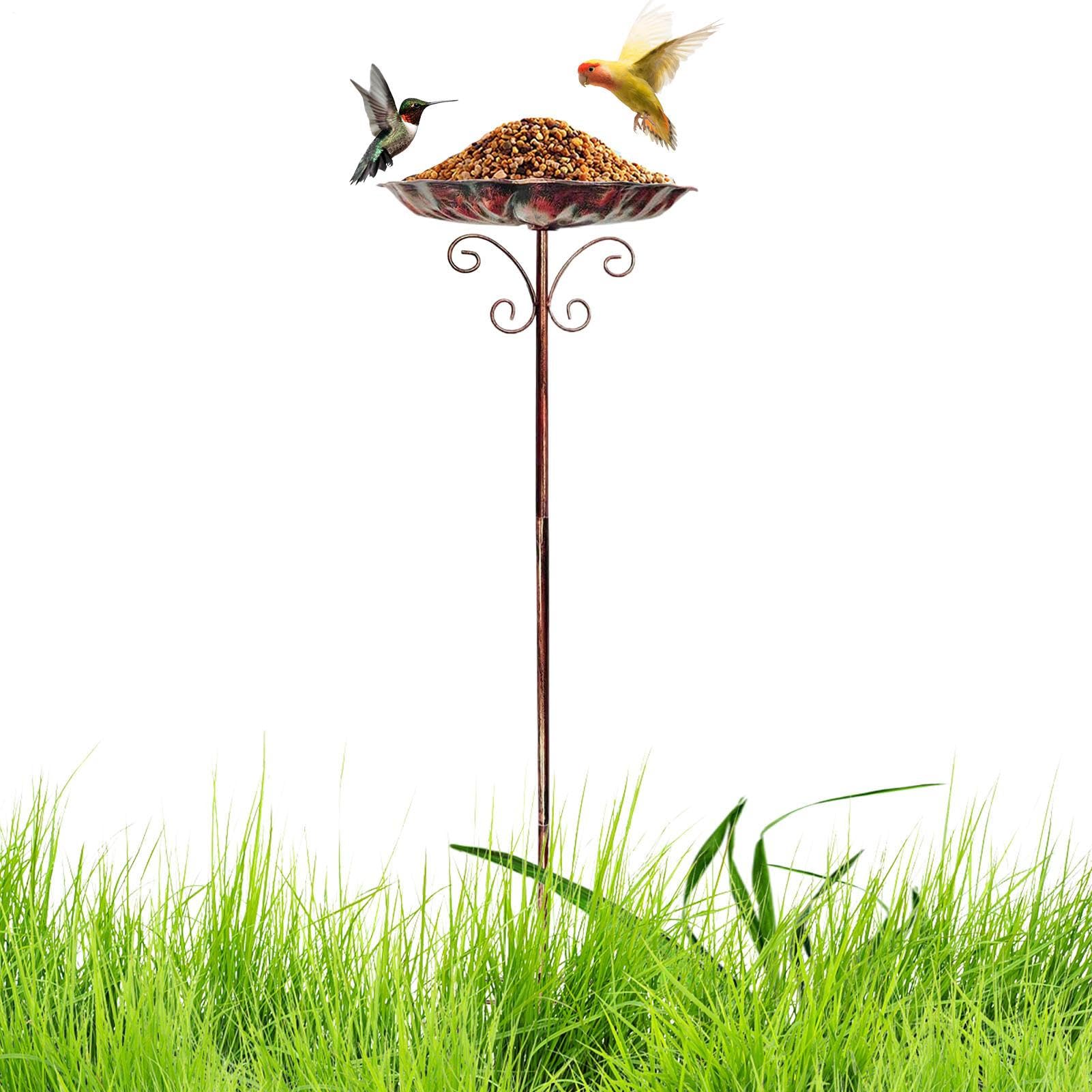 Bain d'oiseaux en métal haut de gamme avec pied ajustable de jardin
