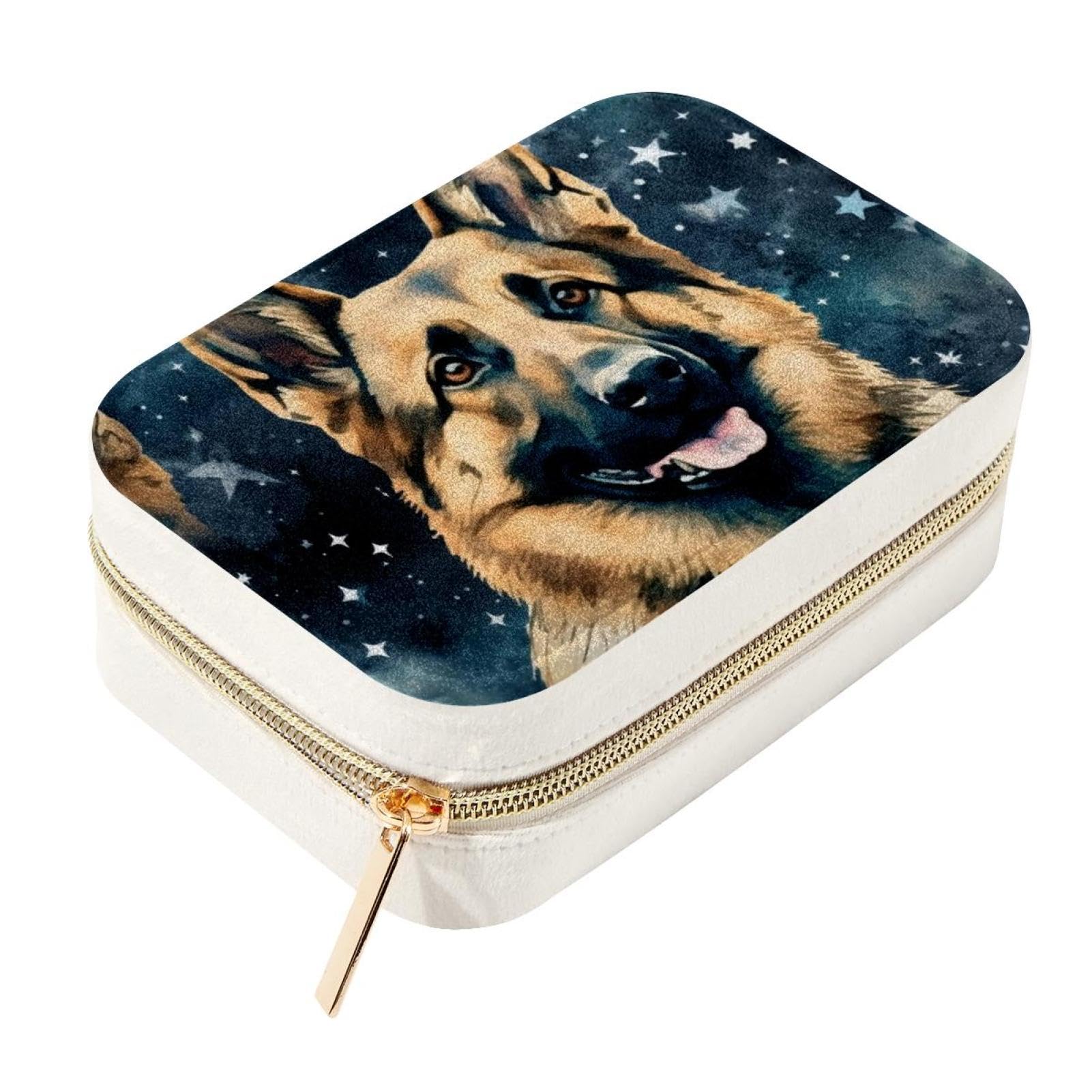 Boîte à bijoux élégante Collie support de rangement haut de gamme double couche