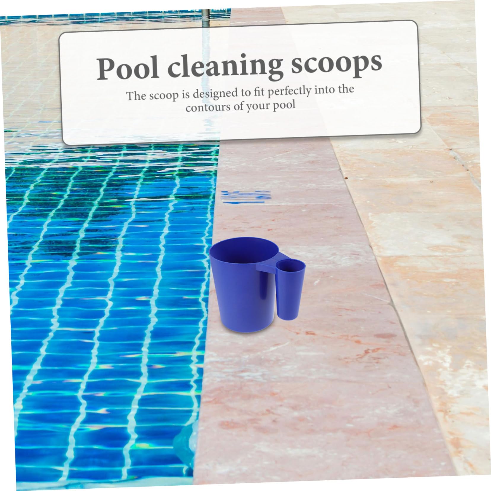 Sosoport 4 Piezas Herramienta de Limpieza de Piscinas Limpiador Cosa Redes de alberca para Limpieza de Limpieza inflables Bol Pala de Piscina Cuchara de plástico el plastico Blue